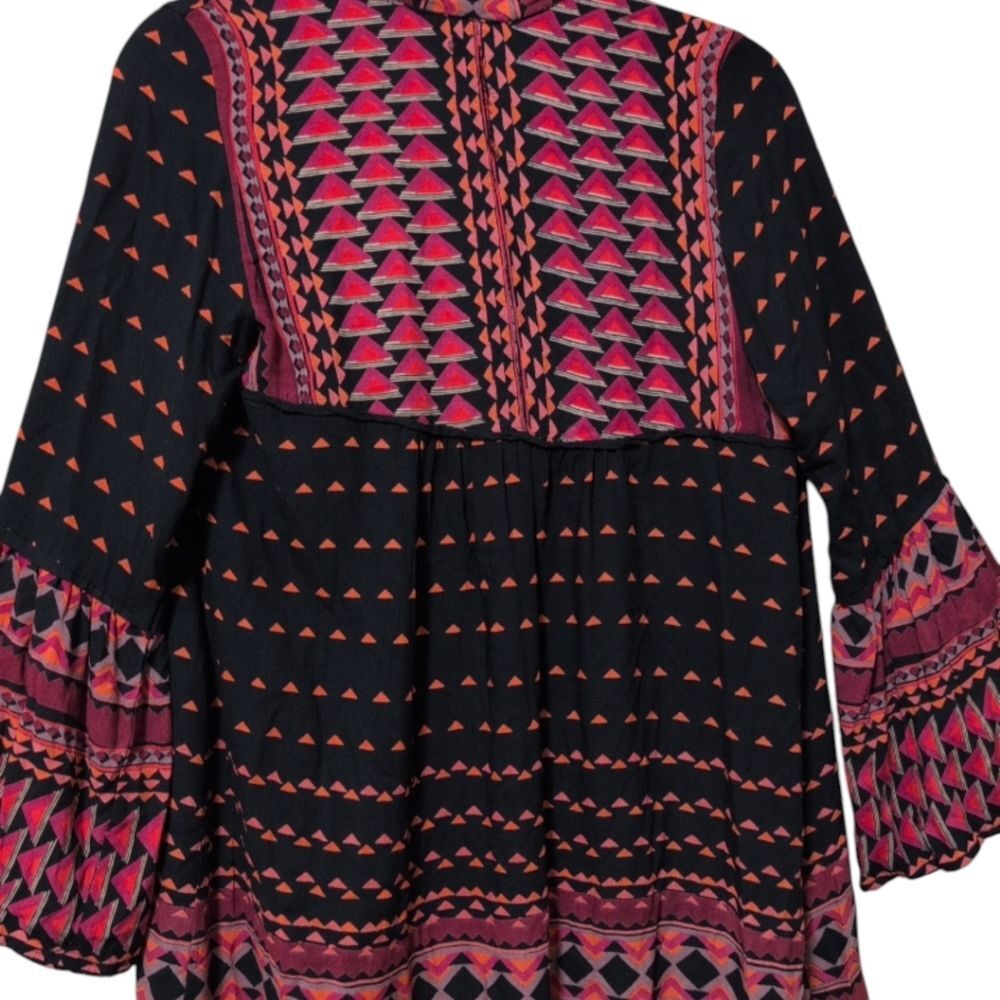 Angie patterned kimono-style duster cardigan sized Medium Bohemian Open Front - Picture 5 of 8